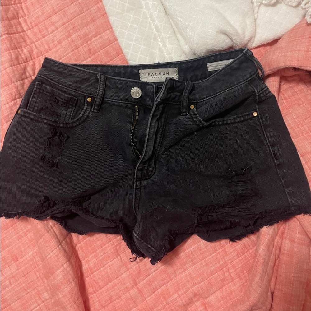 black distressed pacsun festival shorts!